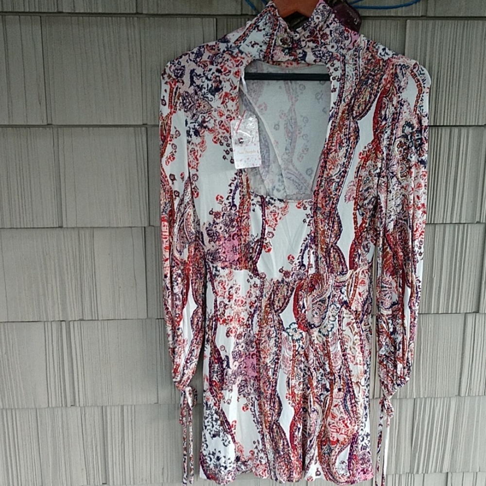 SOLD🌼FREE PEOPLE All Dolled Up Paisley Mini Dress - Picture 5 of 8